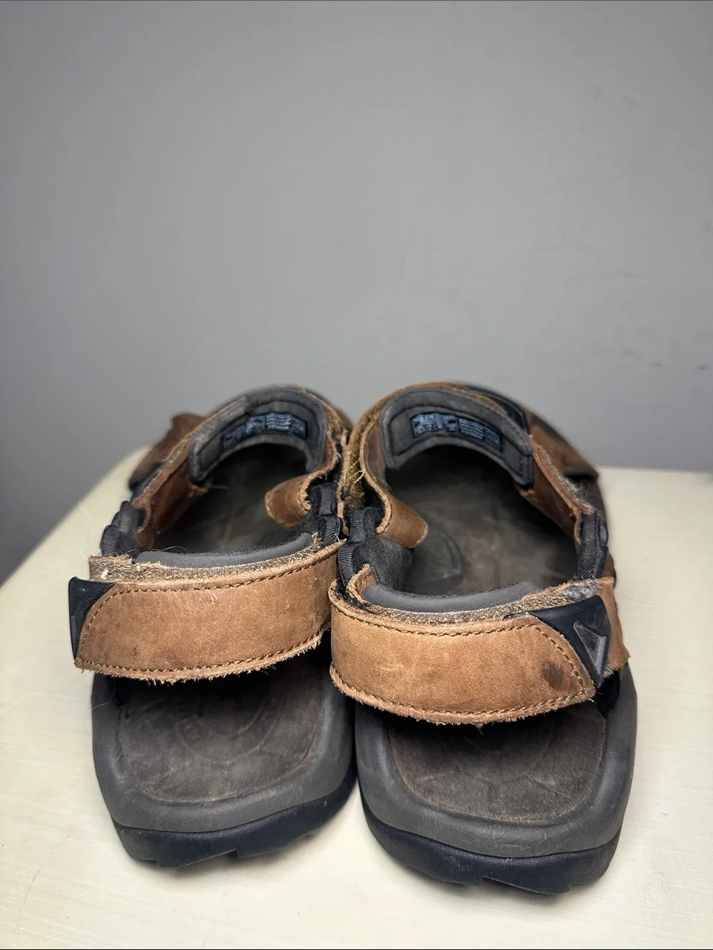 Teva Brown and Black Leather Strap Hiking Sandals
